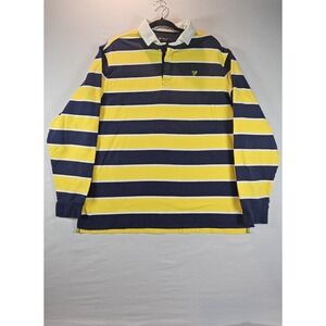 Men's Vintage 90s Daniel Cremieux green Red Striped Long Sleeve Polo Shirt L '93